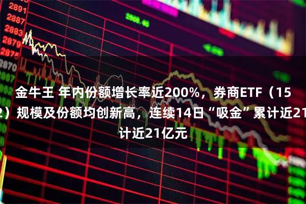 金牛王 年内份额增长率近200%，券商ETF（159842）规模及份额均创新高，连续14日“吸金”累计近21亿元